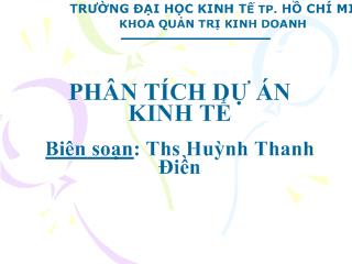 Phân tích dự án kinh tế