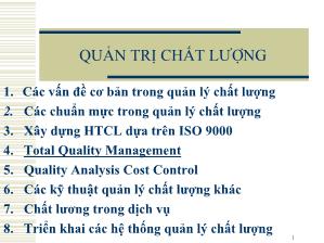 Quản trị chất lượng - Bài 4: Total Quality Management