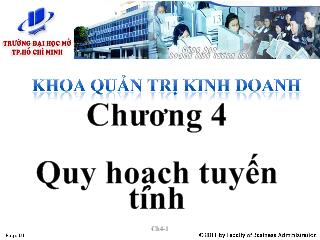 Quản trị - Chương 4: Quy hoạch tuyến tính