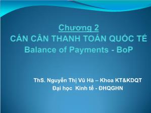 Quản trị kinh doanh - Chương 2: Cán cân thanh toán quốc tế