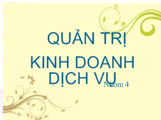 Quản trị kinh doanh dịch vụ