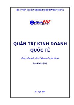 Quản trị kinh doanh quốc tế (Dùng cho sinh viên hệ đào tạo Đại học từ xa)