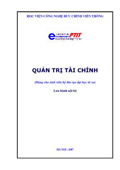 Quản trị tài chính (Dùng cho sinh viên hệ đào tạo Đại học từ xa)