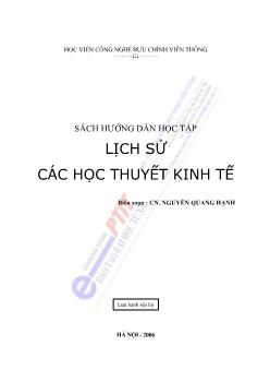 Sách hướng dẫn học tập Lịch sử các học thuyết kinh tế
