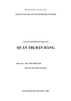 Tài liệu hướng dẫn học tập quản trị bán hàng