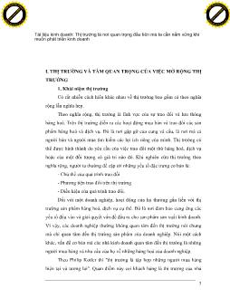 Thị trường là nơi quan trọng đầu tiên mà ta cần nắm vững khi muốn phát triển kinh doanh