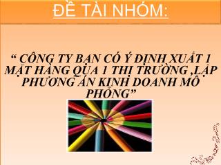 Thuyết trình lập phương án kinh doanh