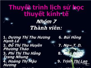 Thuyết trình lịch sử học thuyết kinh tế