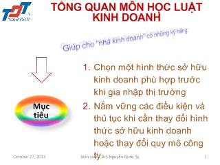 Tổng quan môn học Luật kinh doanh