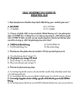 Trắc nghiệm Luật kinh tế - Phần phá sản