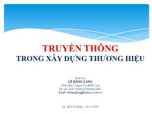 Truyền thông trong xây dựng thương hiệu