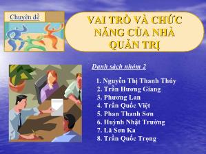 Vai trò và chức năng của nhà quản trị