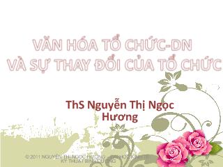 Văn hóa tổ chức doanh nghhiệp và sự thay đổi của tổ chức
