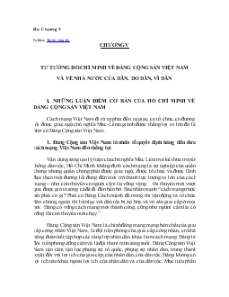 Bài giảng Tư tưởng Hồ Chí Minh - Chương 5: Tư tưởng Hồ Chí Minh về Đảng cộng sản Việt Nam và về nhà nước của dân, do dân, vì dân