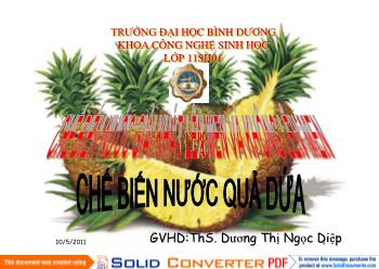 Chế biến nước quả dứa