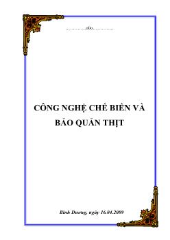 Công nghệ chế biến và bảo quản thịt