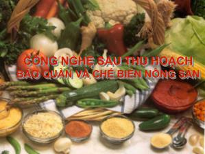 Công nghệ sau thu hoạch bảo quản và chế biến nông sản