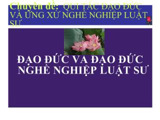 Đạo đức và đạo đức nghề nghiệp luật sư