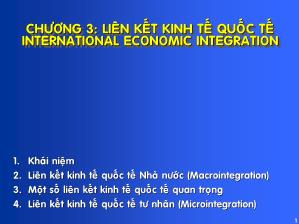 Quản trị kinh doanh quốc tế - Chương 3: Liên kết kinh tế quốc tế