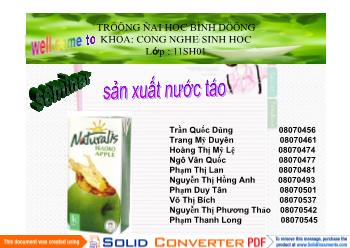 Sản xuất nước táo