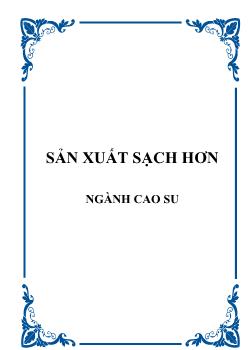 Sản xuất sạch hơn ngành cao su