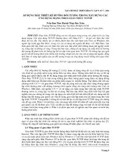 Báo cáo Khoa học Áp dụng mẫu thiết kế hướng đối tượng trong xây dựng các ứng dụng mạng theo giao thức TCP-IP
