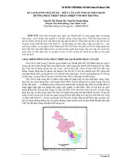 Báo cáo Khoa học Du lịch sinh thái rừng - biển Cần Giờ Thành phố Hồ Chí Minh theo định hướng phát triển thân thiện với môi trường