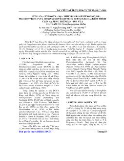 Báo cáo Khoa học Dùng 17α – hydroxy - 20β – dihydroprogesteron (17,20p), progesteron (p) và desoxycorticosteron acetat (Doca) kích thích chín và rụng trứng in vivo của cá trắm cỏ Ctenopharyngodon idellus