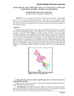 Báo cáo Khoa học Hướng đến sự phát triển bền vững các vùng dân cư trên đất ngập nước ven biển - huyện Cần Giờ Thành phố Hồ Chí Minh