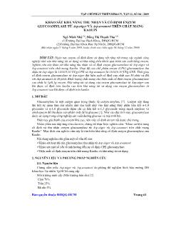 Báo cáo Khoa học Khảo sát khả năng thu nhận và cố định enzym Glucoamylase từ Asp.niger và Asp.awamori trên chất Mang Kaolin