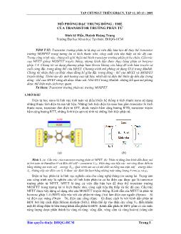 Báo cáo Khoa học Mô phỏng đặc trưng dòng - thế của transistor trường phân tử