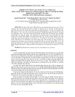 Báo cáo Khoa học Nghiên cứu phân lập, nuôi cấy in vitro tảo silic nước mặn Chaetoceros calcitrans Paulsen, 1905 và ứng dụng sinh khối tảo làm thức ăn cho tôm he chân trắng