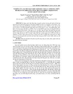 Báo cáo Khoa học Nghiên cứu tạo bùn hạt hiếu khí khử Cod và Ammonia trên bể phản ứng khí nâng từng mẻ luân phiên (sequencing batch airlift reactor)