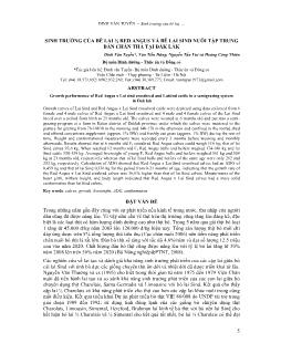 Báo cáo Khoa học Sinh trưởng của bê lai ½ red angus và bê lai sind nuôi tập trung bán chăn thả tại Đăk Lăk