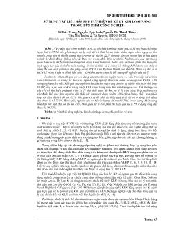 Báo cáo Khoa học Sử dụng vật liệu hấp phụ tự nhiên để xử lý kim loại nặng trong bùn thải công nghiệp
