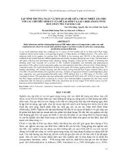 Báo cáo Khoa học Tập tính thường ngày và mối quan hệ giữa chỉ số nhiệt ẩm (thi) với các chỉ tiêu sinh lý của bê lai sind và lai ½ red angus nuôi bán chăn thả tại Đăk Lăk