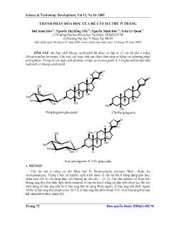 Báo cáo Khoa học Thành phần hóa học của rễ cây hà thủ ô trắng