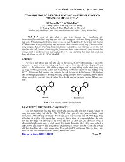Báo cáo Khoa học Tổng hợp một số dẫn chất Flavone và 4-Thioflavone có tiềm năng kháng khuẩn