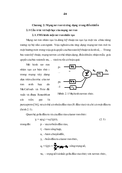 Mạng nơ ron và ứng dụng trong điều khiển