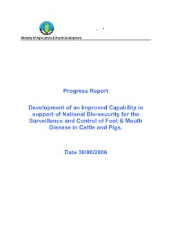 Báo cáo Development of an Improved Capability in support of National Bio-Security for the Surveillance and Control of Foot & Mouth Disease in Cattle and Pigs