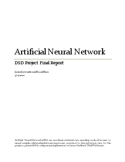 Báo cáo Final report of artificial neural network