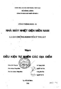 Báo cáo Luận chứng kinh tế kỹ thuật: Điều kiện tự nhiên các địa điểm