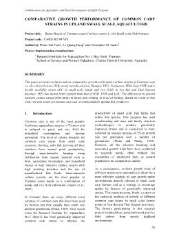Báo cáo Nghiên cứu khoa học Comparative growth performance of common carp strains in upland small scale aquaculture