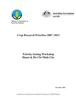 Báo cáo Nghiên cứu khoa học Crop Research Priorities 2007 -2012 Priority Setting Workshop Hanoi and Ho Chi Minh City