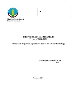 Báo cáo Nghiên cứu khoa học Crops priorities research Period of 2011 -2020