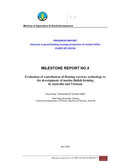 Báo cáo Nghiên cứu khoa học Evaluation of contribution of floating raceway technology to the development of marine finfish farming in Australia and Vietnam