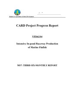 Báo cáo Nghiên cứu khoa học Intensive in-Pond raceway production of marine finfish: third six-monthly report