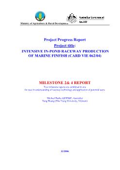 Báo cáo Nghiên cứu khoa học Intensive in-Pond raceway production of marine finfish (card vie 062-04)