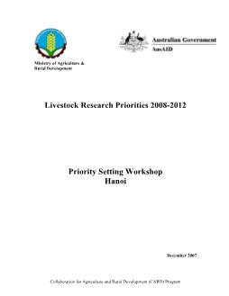 Báo cáo Nghiên cứu khoa học Livestock Research Priorities 2008-2012