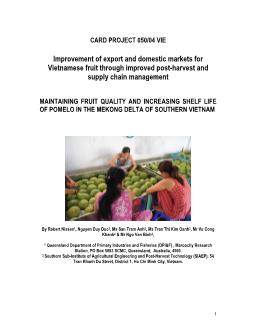 Báo cáo Nghiên cứu khoa học Maintaining fruit quality and increasing shelf life of pomelo in the mekong delta of southern Vietnam